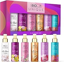 So…? Unique Grande Mini Mist Womens Gift Set with Vanilla Candy, Sweet Pea, Truffle Cream, Cashmere, Peony Blush & White Blossom, Body Mist Fragrance Spray Set (6 x 50ml)