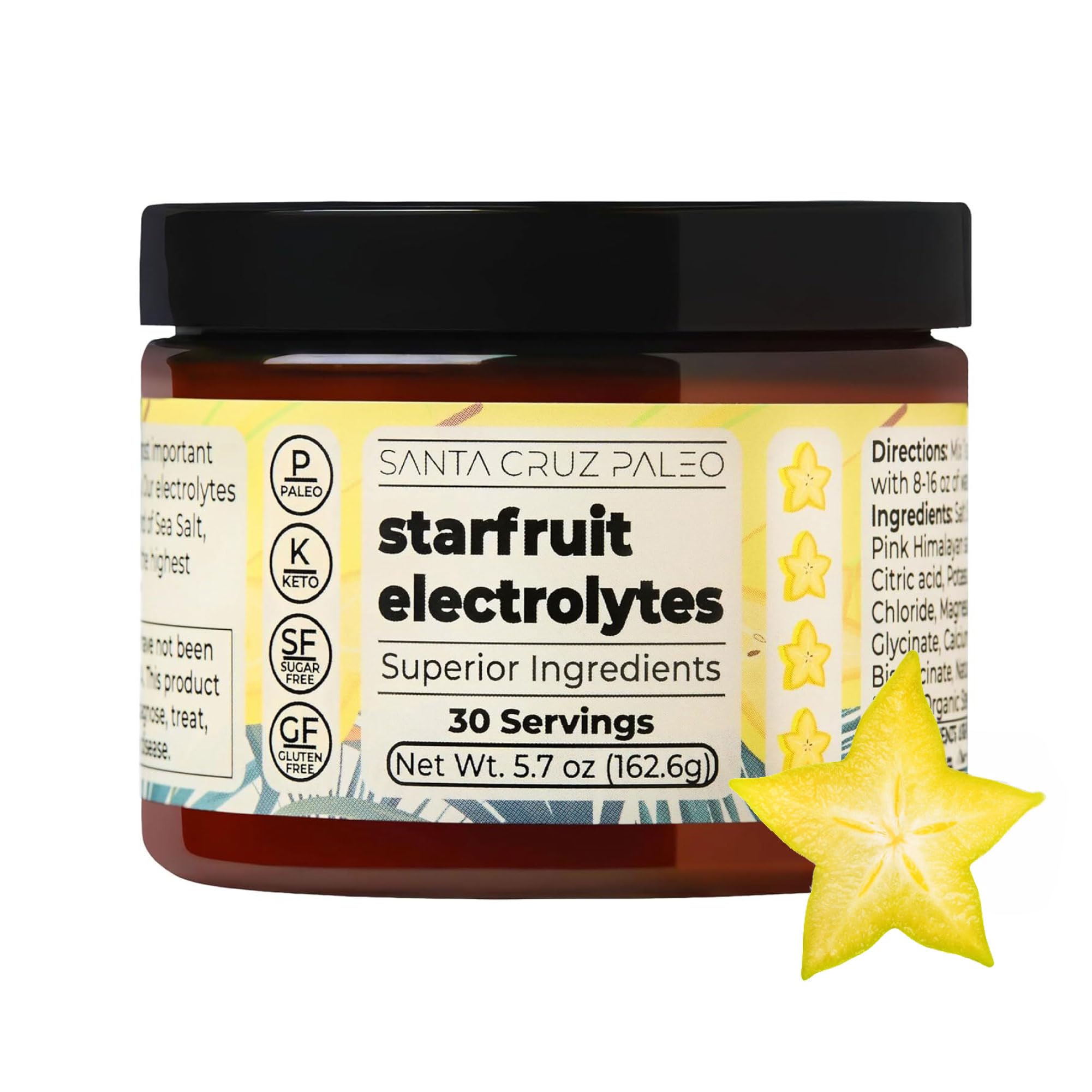Santa Cruz Paleo Electrolyte Powder Starfruit