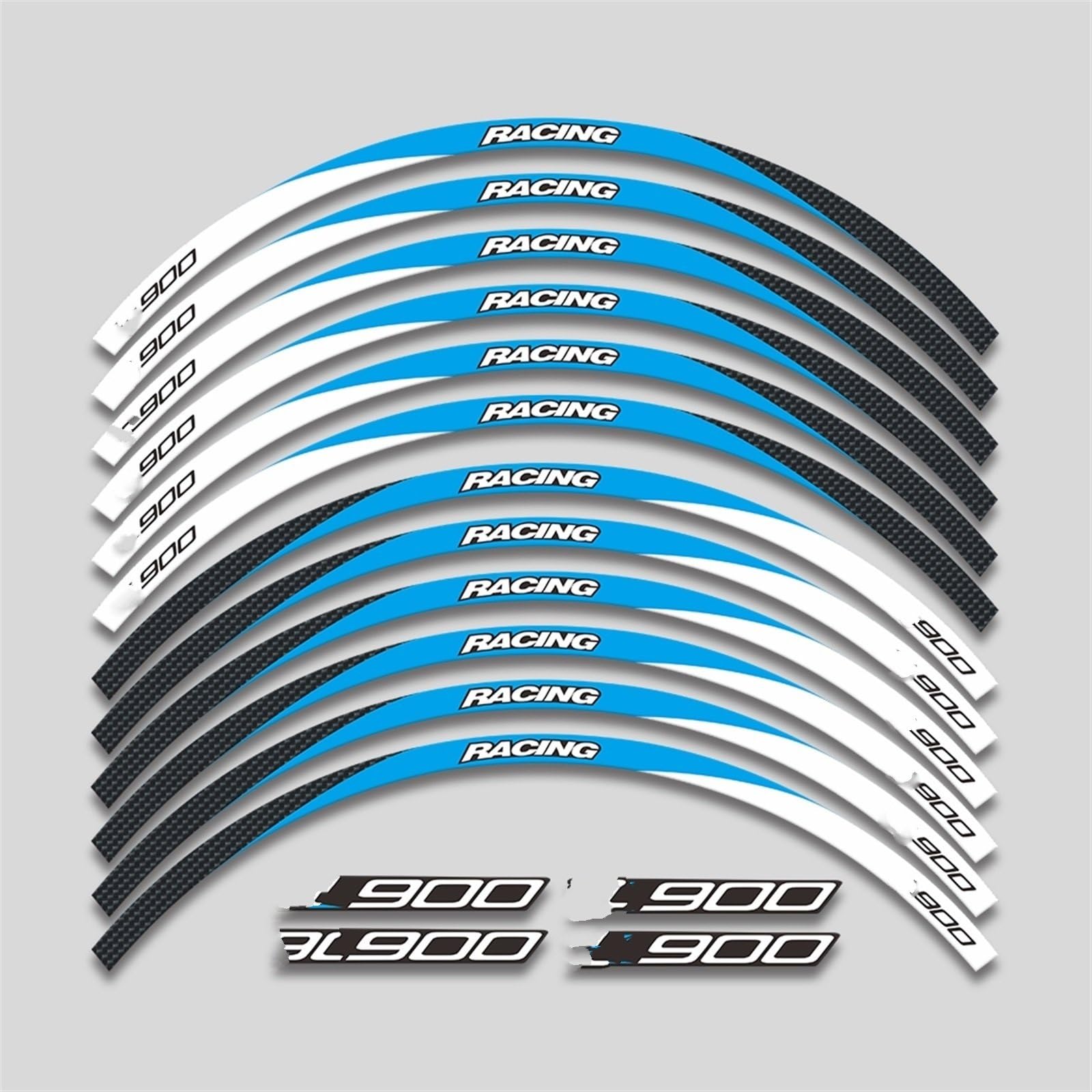 Motorcycle for Kawasaki Z900 Z 900 Front and Rear Wheel Hub Decal Set Improved Decoration Rim Reflective Stickers Decorative(Color8)