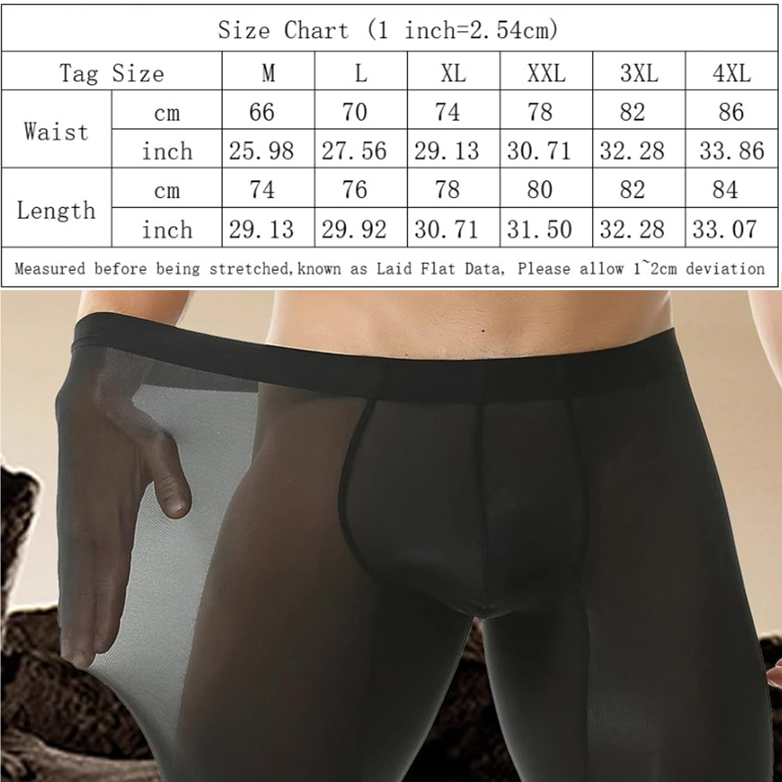 Faringoto Leggings transparentes transparentes para hombre, talla grande, sexy, ultrafino, elásticos, pantalones deportivos