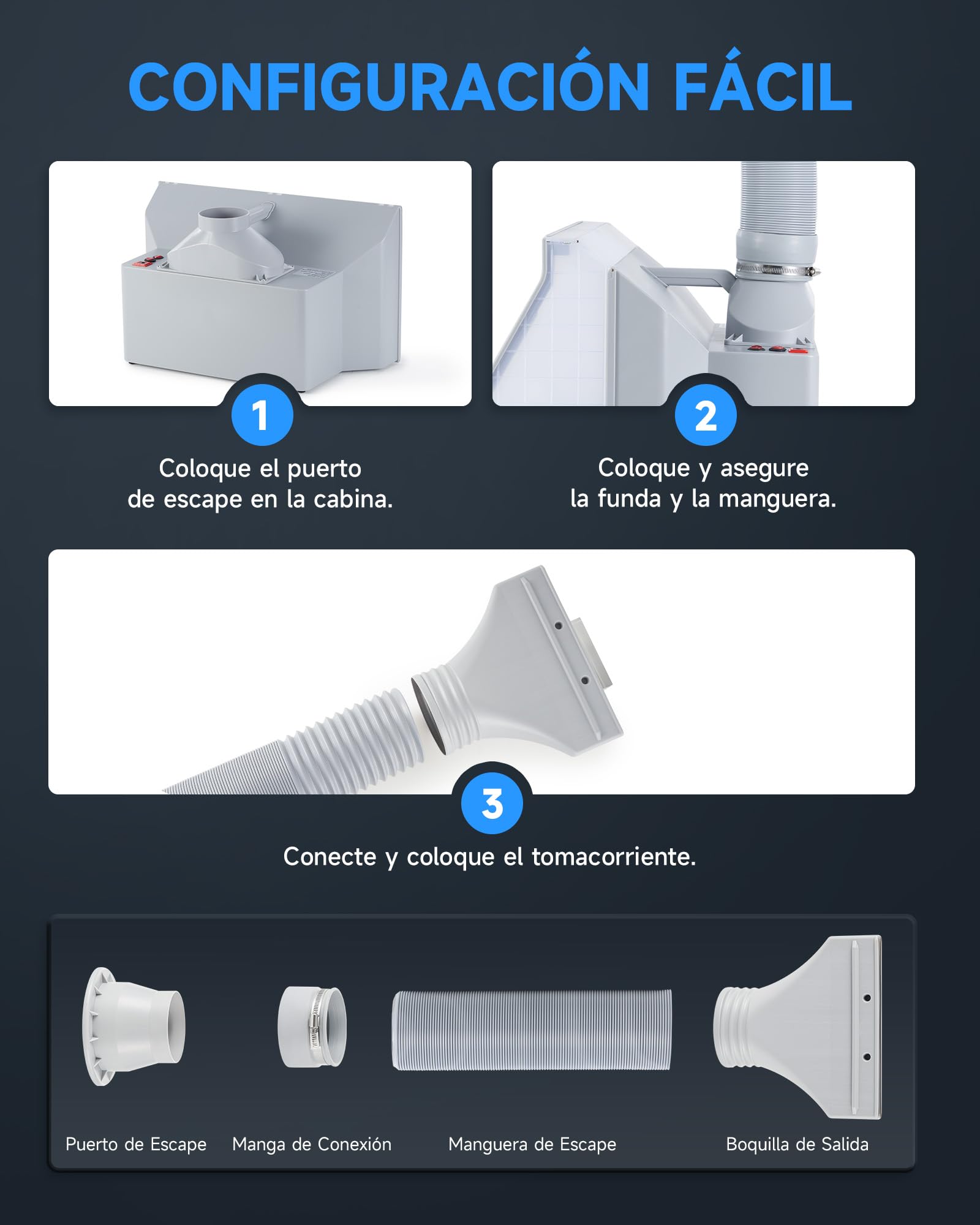VONLUCE Cabina de Pintura Plegable con Aerógrafo Profesional, Ventilación Ajustable 4m³/min, 3 Luces LED, Plato Giratorio 19 cm Manguera 1,4 m para Modelos y DIY