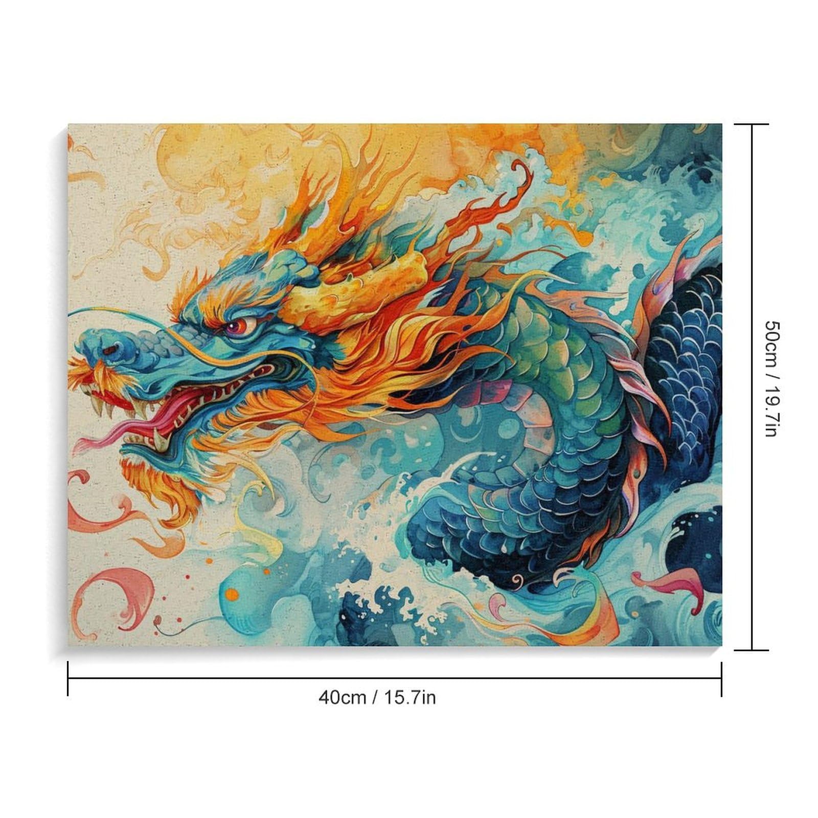Amazon | 雲の中を飛ぶドラゴン 数字キットによる絵画 数字油絵