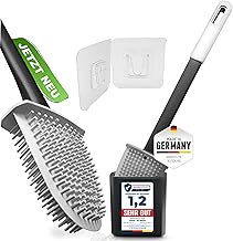 Silicone Toilet Brush with Wall Mount for Bathroom, Motorhome, Made in Germany (with Wall Mount)