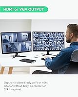 Vista 3 de LINOVISION Cámara de seguridad HDMI de 2 MP con salida HDMI o VGA, muestra video HD directamente en TV o monitor HDMI sin demora, bucle HDTVI
