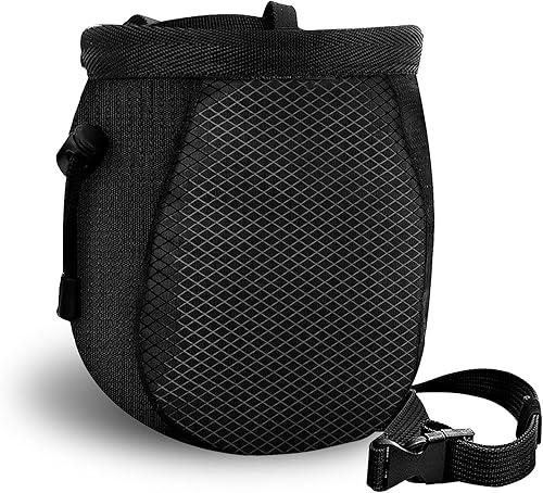 Bolsa de tiza de escalada - Bolsa de tiza negra ajustable para equipos de escalada en roca