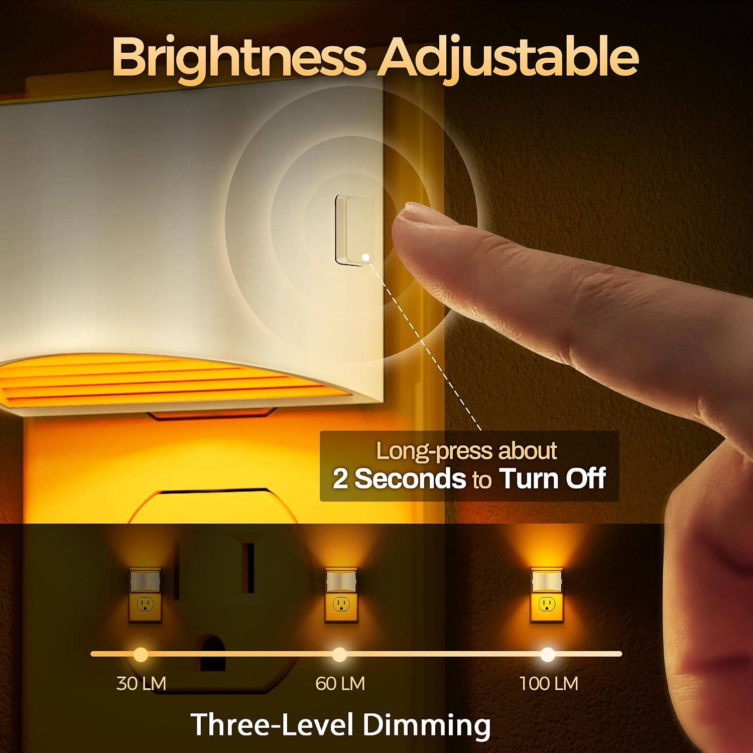 DORESshop Night Light, Night Lights Plug into Wall, Adjustable, Amber image 2