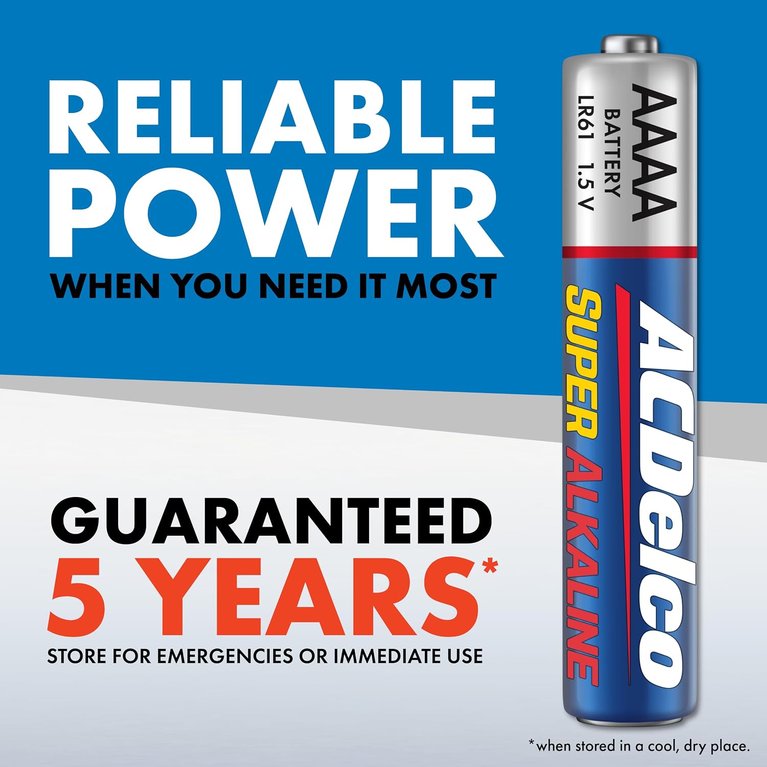 ACDelco 10-Count AAAA Batteries, Maximum Power Super Alkaline Battery, Use for Glucose Meters and Blood Monitors, 5-Year Shelf Life