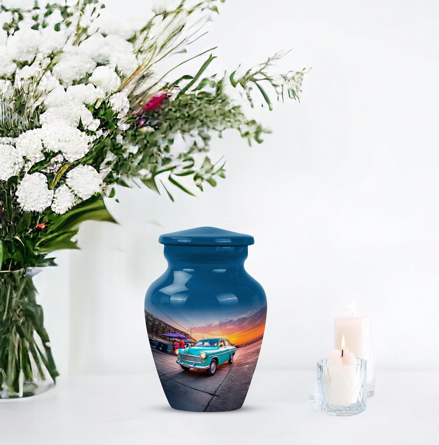 Keepsake Urns for Ashes, Urns for Human Ashes, Cremation Urn for Human Ashes, Memorial Gift, Blue, 3 Inch