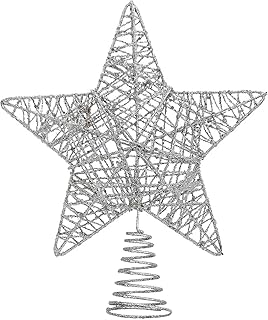 Christmas Tree Topper Christmas Tree Star Silver Glitter Star for Decorations Xmas Tree Decs
