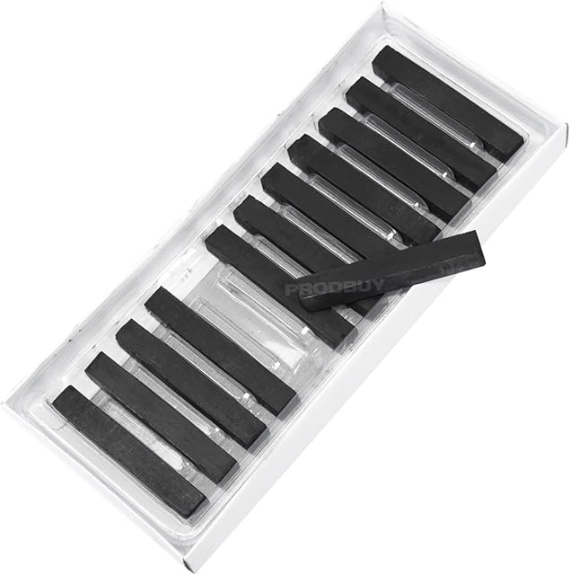 [Pack of 12] Black Colour Chalk Oil Pastels Artist Childrens Drawing Sketching