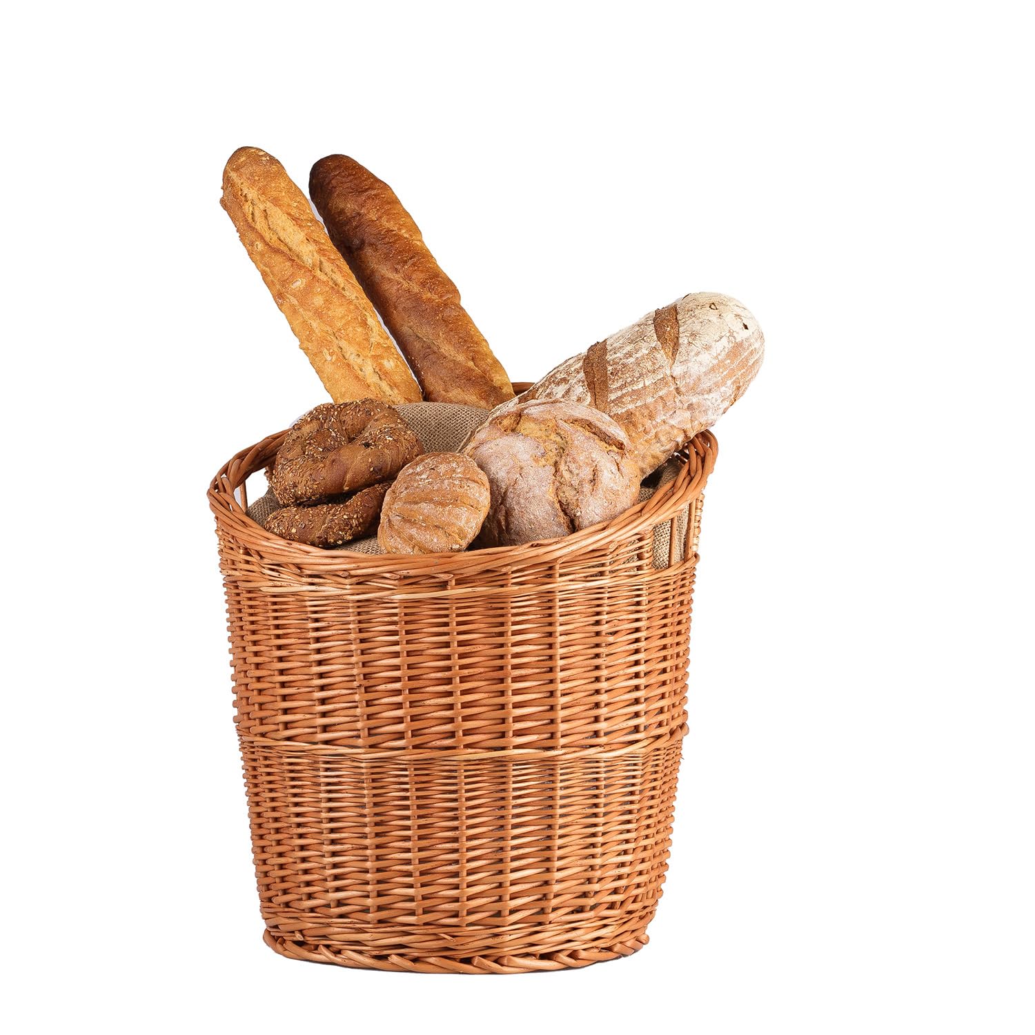 Lot de 2 paniers à baguettes, en osier, panier à pain, panier de service, support à pain, boîte à pain en osier naturel,rangement baguette