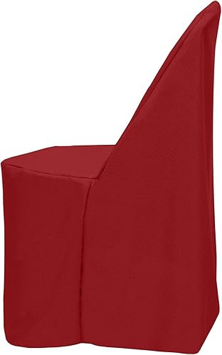 Miniatura 6 de Ultimate Textile Funda de silla plegable de poliéster - Se adapta a sillas plegables de metal o plástico, color azul aguamarina Aqua,Borgoña,Rojo