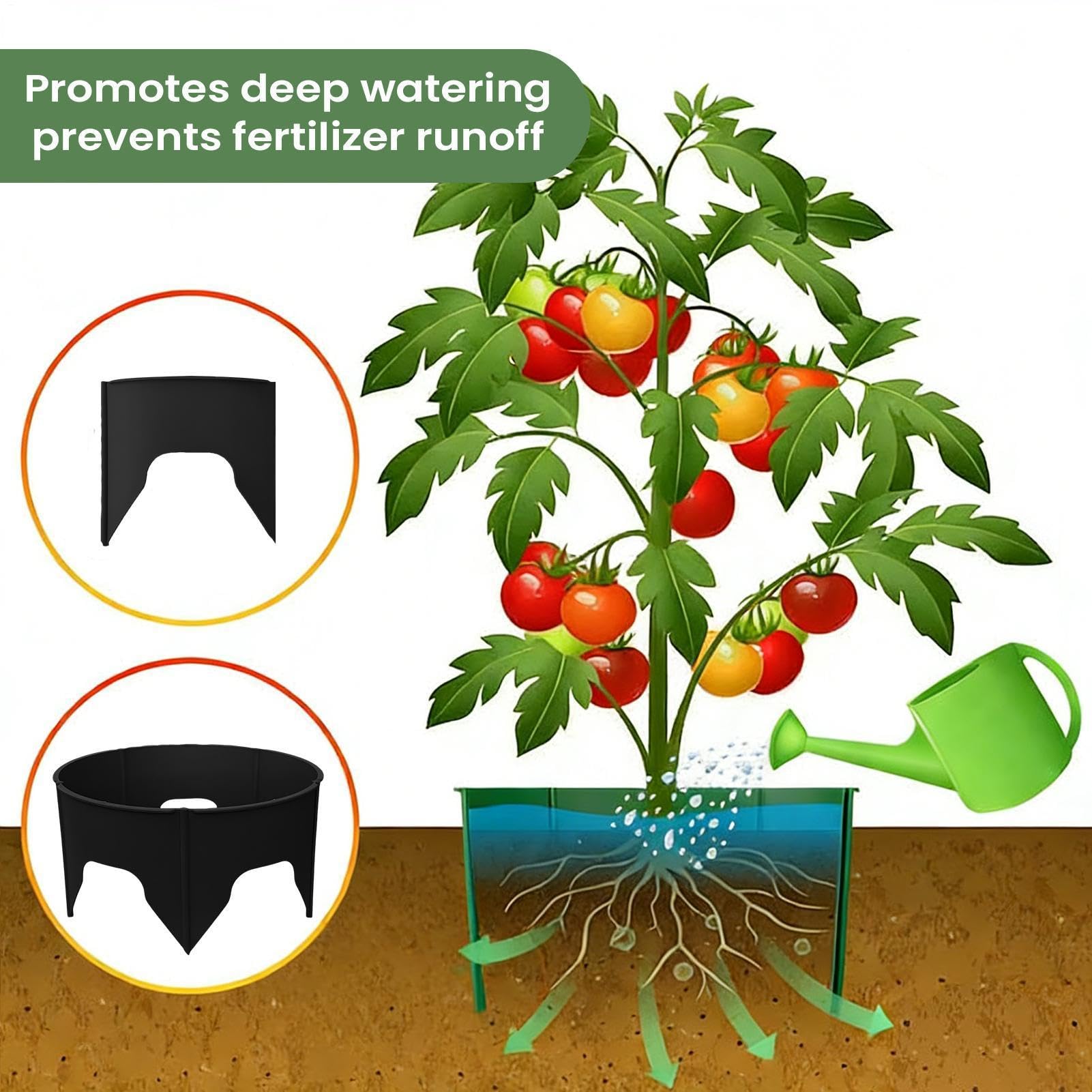Anneaux de culture de plantation 24 pièces – Bordure ronde de protection pour arrosage profond | Anneaux de plantation, bordure de protection de jardin pour balcon, cour, serre, tomate, poivre, fleurs