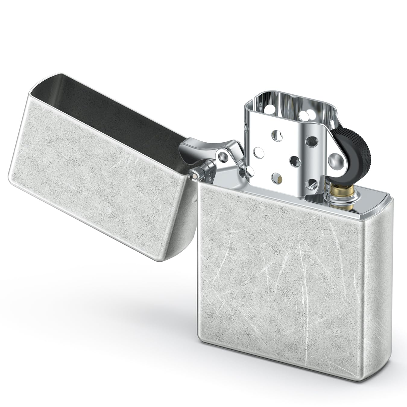 Vvay Men's Vintage Silver Windproof Petrol Lighter, Made By Brass (Sold Without Fluid)