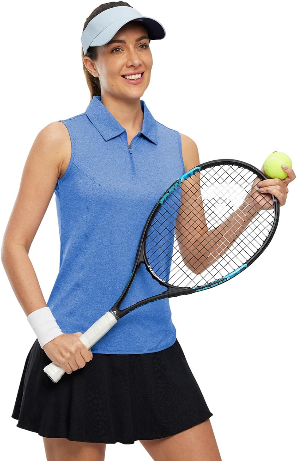 Rdruko Women's Golf Shirts Sleeveless Tank Zip Up Shirts for Ladies Quick Dry Tennis Polo Tops