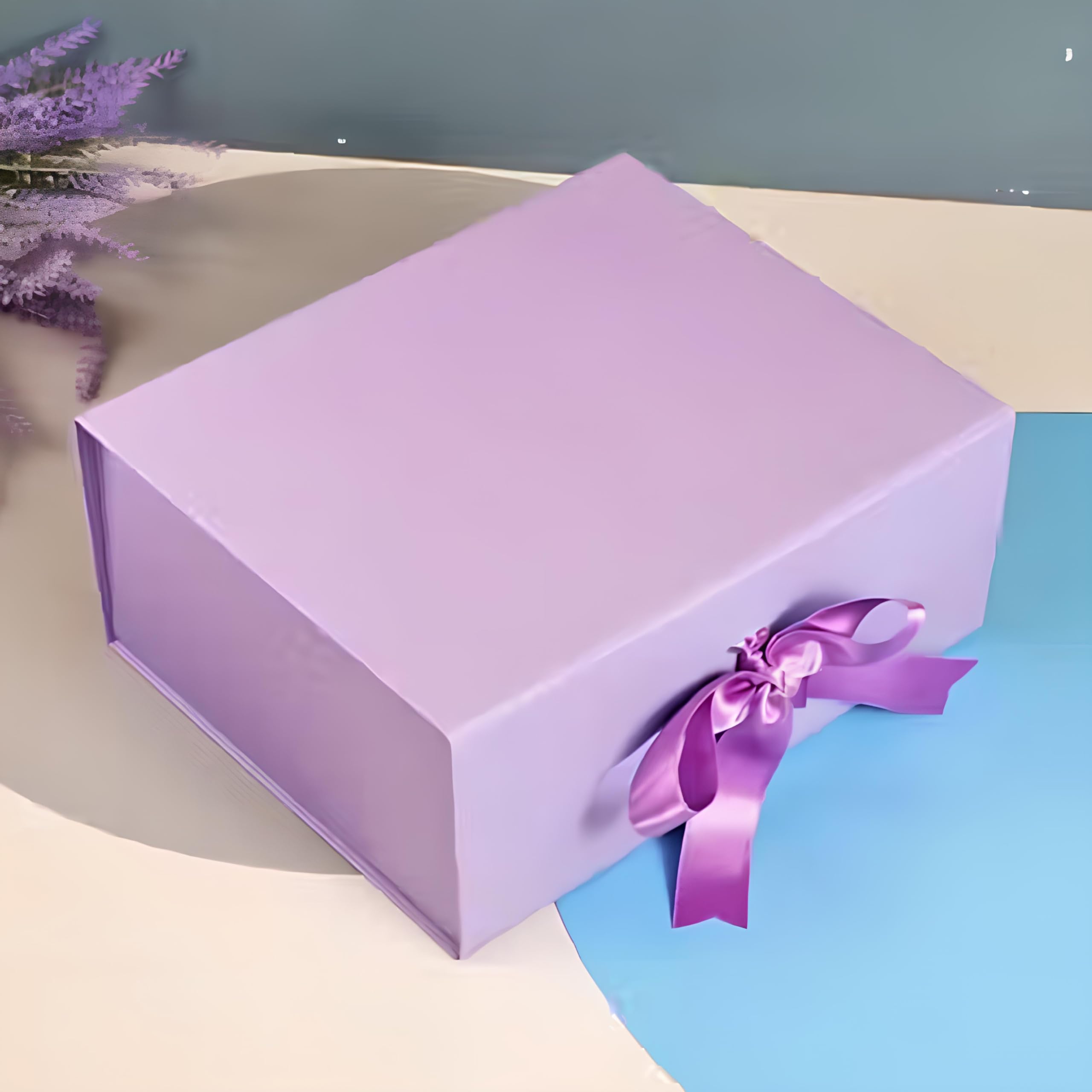 Love Hamper Luxury Purple Magnetic Gift Box with Satin Ribbon | Premium Reusable Gift Packing Box for Birthday Anniversary Wedding Return Gifts Valentine's Day Bridesmaid Proposal Baby Shower Hamper Box-image-13