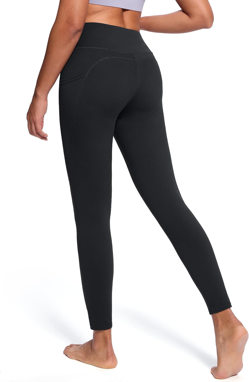 SEVEGO Women's 28"/31"/34"/36" Fleece Lined Yoga Leggings Thermal Winter High Waisted Workouts Pants with Pockets - Image 2