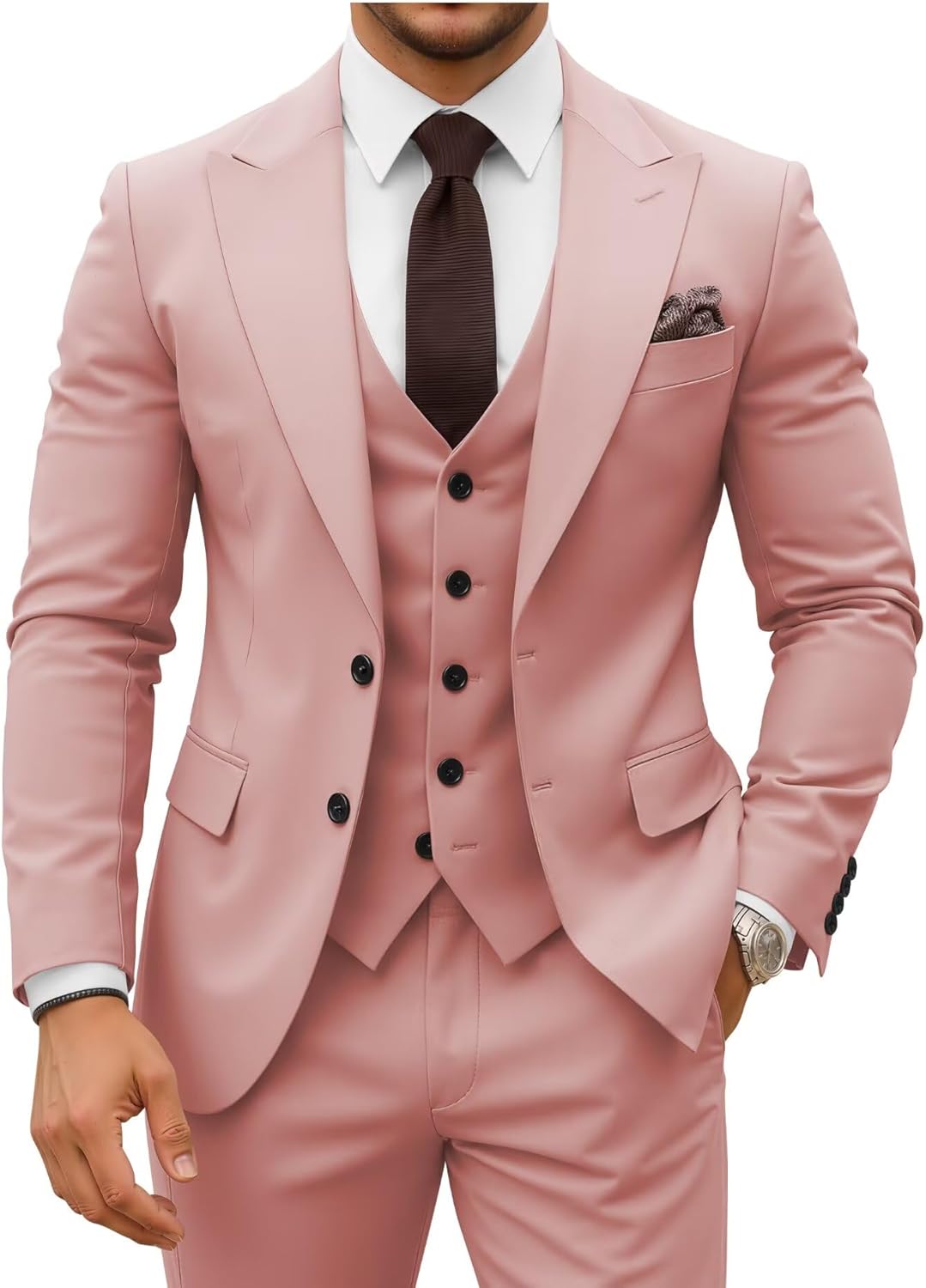 Men Suit Classic Fit 3 Piece Wedding Suits Single Breasted Formal Groom Prom Party Suit Peak Lapel Suits 2026
