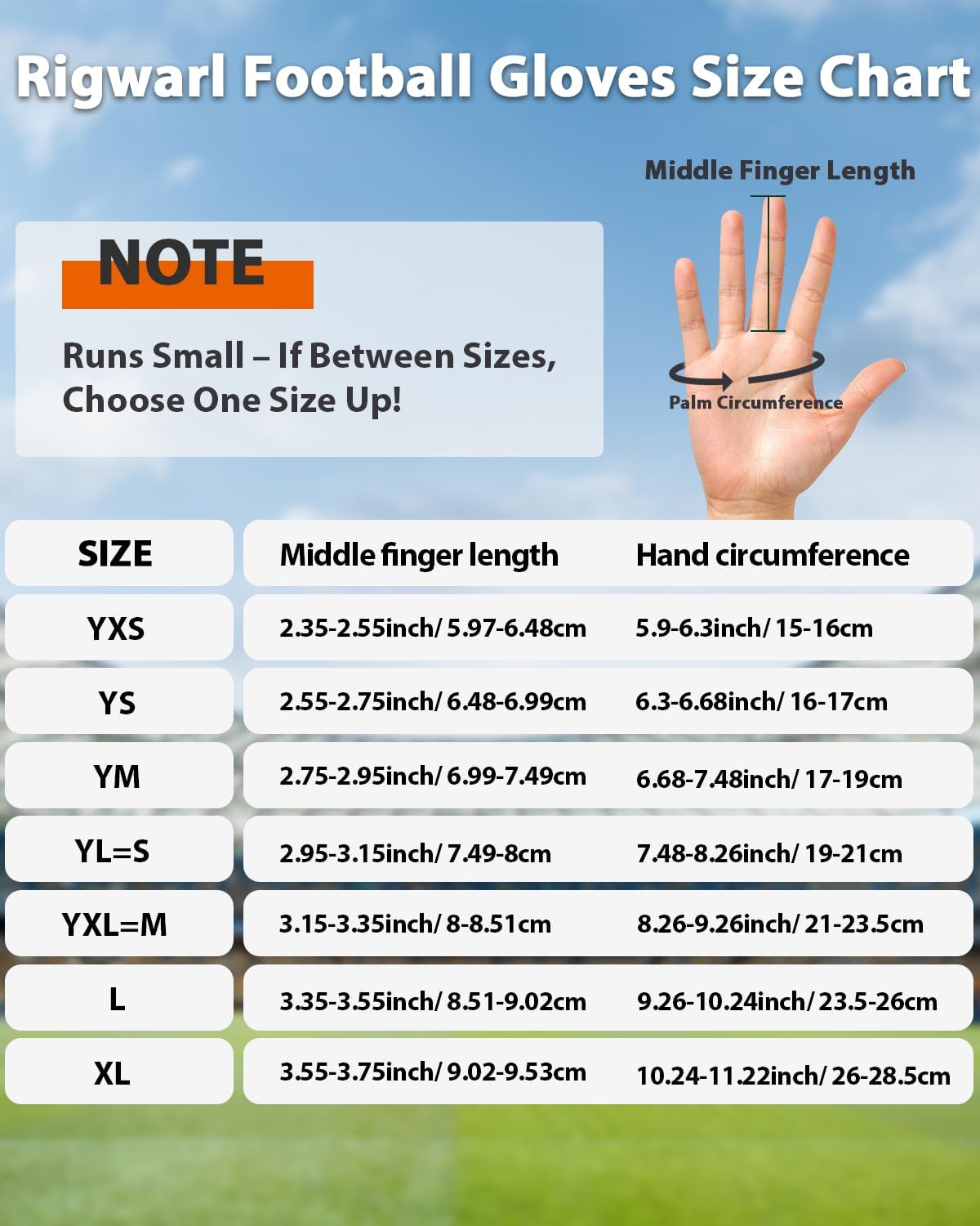 RIGWARL Football Gloves Adult Men, Youth Kids Football Gloves with Super Sticky Grip, Receiver Glove Best Gift for Adult Youth Kids Boys 8-12 - Image 6