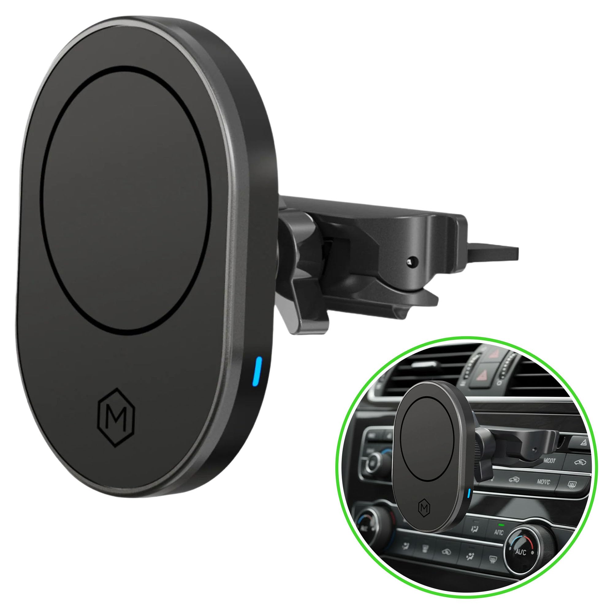 15W MagSafe Car Mount CD Slot Charger Wireless Car Charger Phone Holder Magnetic CD Mount Charger with N52