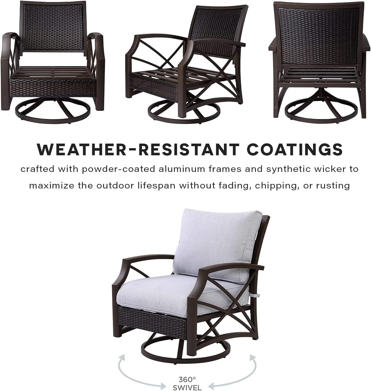 5-Piece Rectangular Propane Fire Pit Set, Outdoor Dining Table Set with Fire Pit, Fire Pit Set with Chairs, Cushions and Fire Pit Accessories Included (Brown)