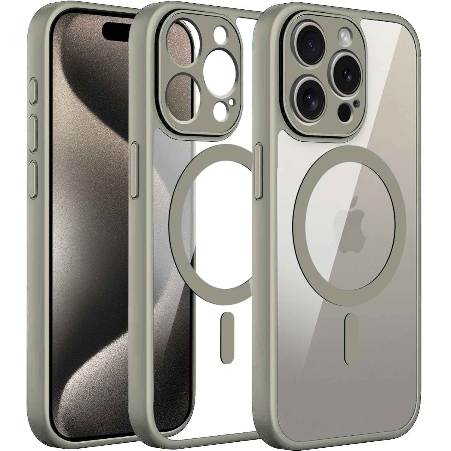 Amozo Mag-Safe Case Compatible for iPhone 15 Pro Cover | Ultra Hybrid Drop and Full Camera Protection Back Cover Case Compatible for iPhone 15 Pro (TPU + Polycarbonate) (Taupe) (B0CPPQFPG5) Amazon Price History, Amazon Price Tracker