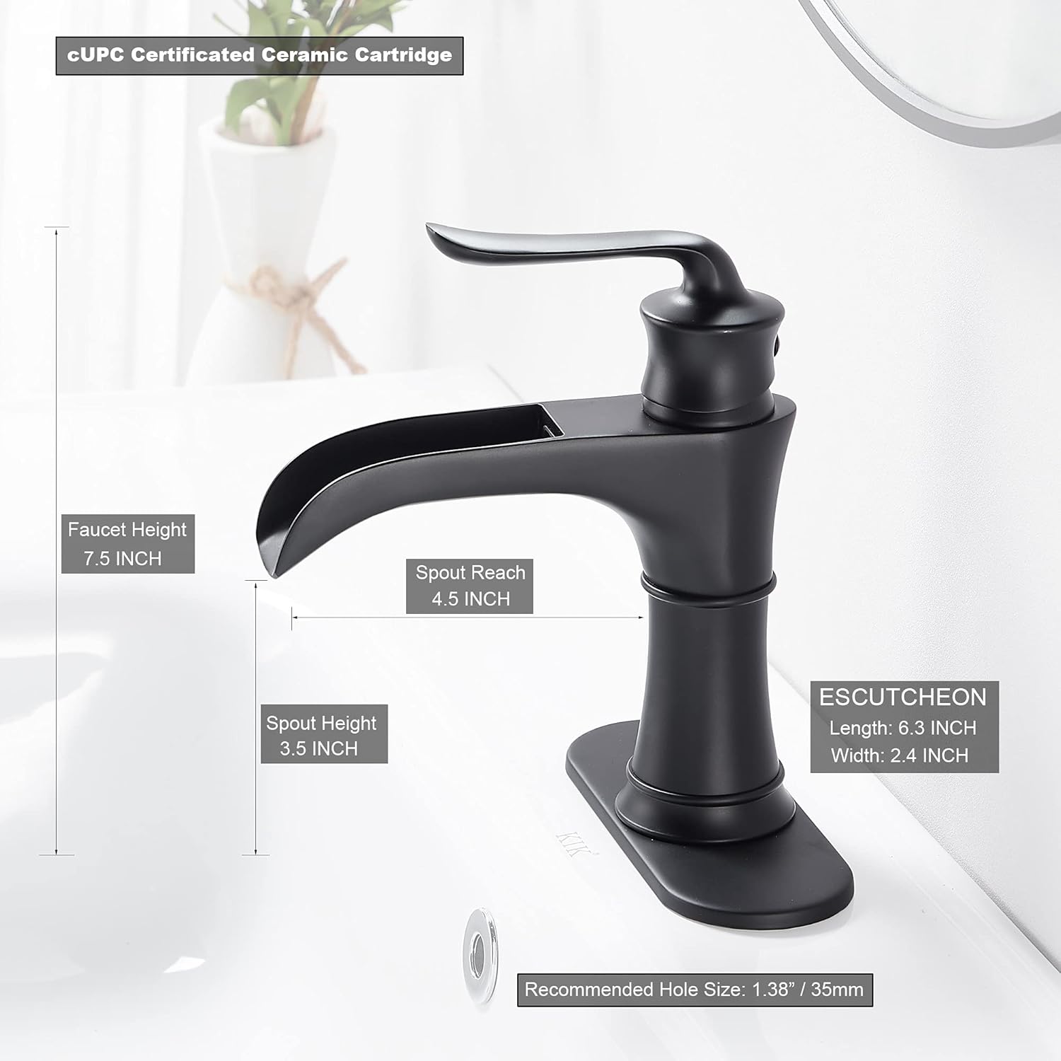 Wееklу Tор Sаlе MYHB Matte Black Bathroom Waterfall Faucet with Pop Up Drain Single Handle Vanity Sink Basin Mixer Tap, 8012SMB Frее Shірріng Ovеr $50 MYHB Matte Black Bathroom Waterfall Faucet with Pop Up Drain Single Handle Vanity Sink Basin Mixer Tap, 8012SMB