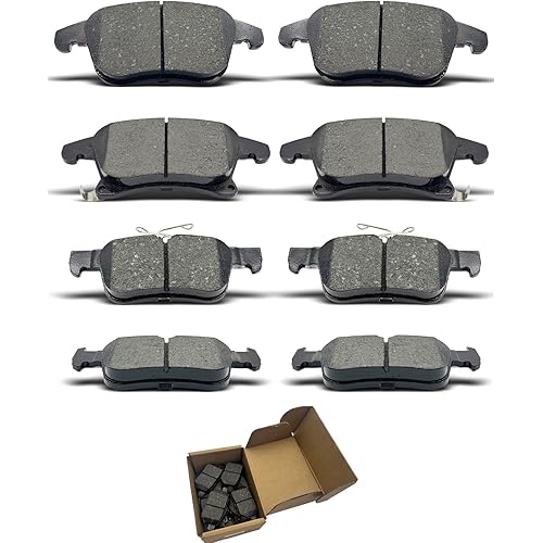 Brake Pads Set fit For 2013 2014 2015 2016 2017 2018 2019 For Ford Fusion,2013 2014 2015 2016 2017 2018 For Lincoln MKZ D1653 D1665 8PCS Front Rear Ceramic Brake Pads CCTECHMASS