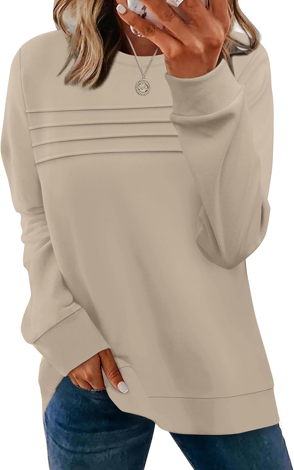 WIHOLL Womens Sweatshirt Crewneck Long Sleeve Shirts...