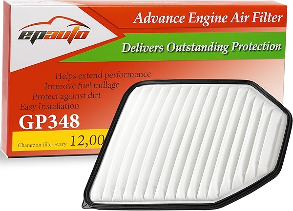 EPAuto GP348 (CA10348) Engine Air Filter Replacement for Jeep Wrangler (2007-2017), Wrangler JK (2018)