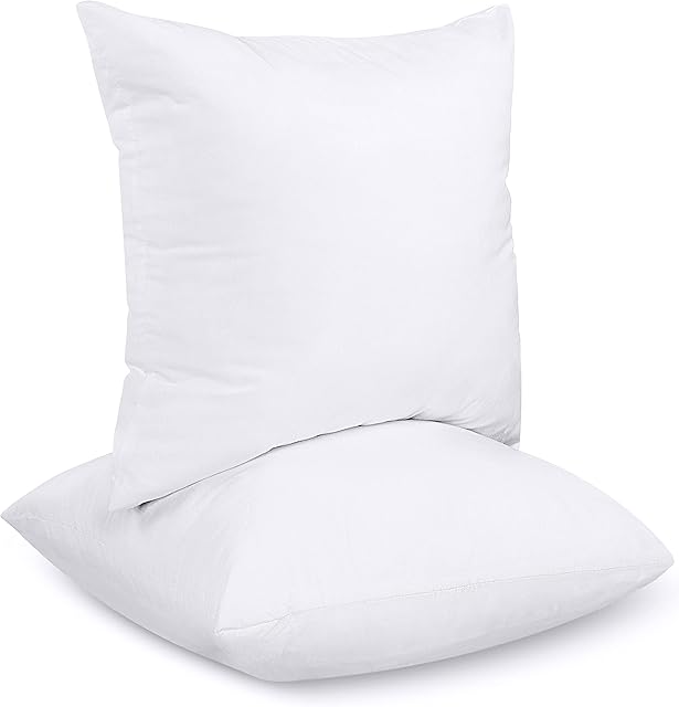 Utopia Bedding Cushion Inner Pads (Pack of 2), 30 x 30 cm (12" x 12") Cushion Stuffer Inserts, Hollowfibre Pillows (White)