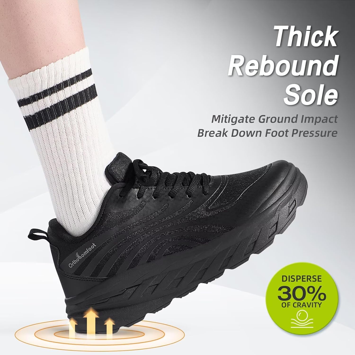 Women's Orthopedic Diabetic Wide Running Shoes: Comfortable Casual Arch Support Plantar Fasciitis Sports Sneakers, Orthotic Swollen Feet Work Tennis Walking Shoes for Ankle and Heel Pain Relief - Image 6