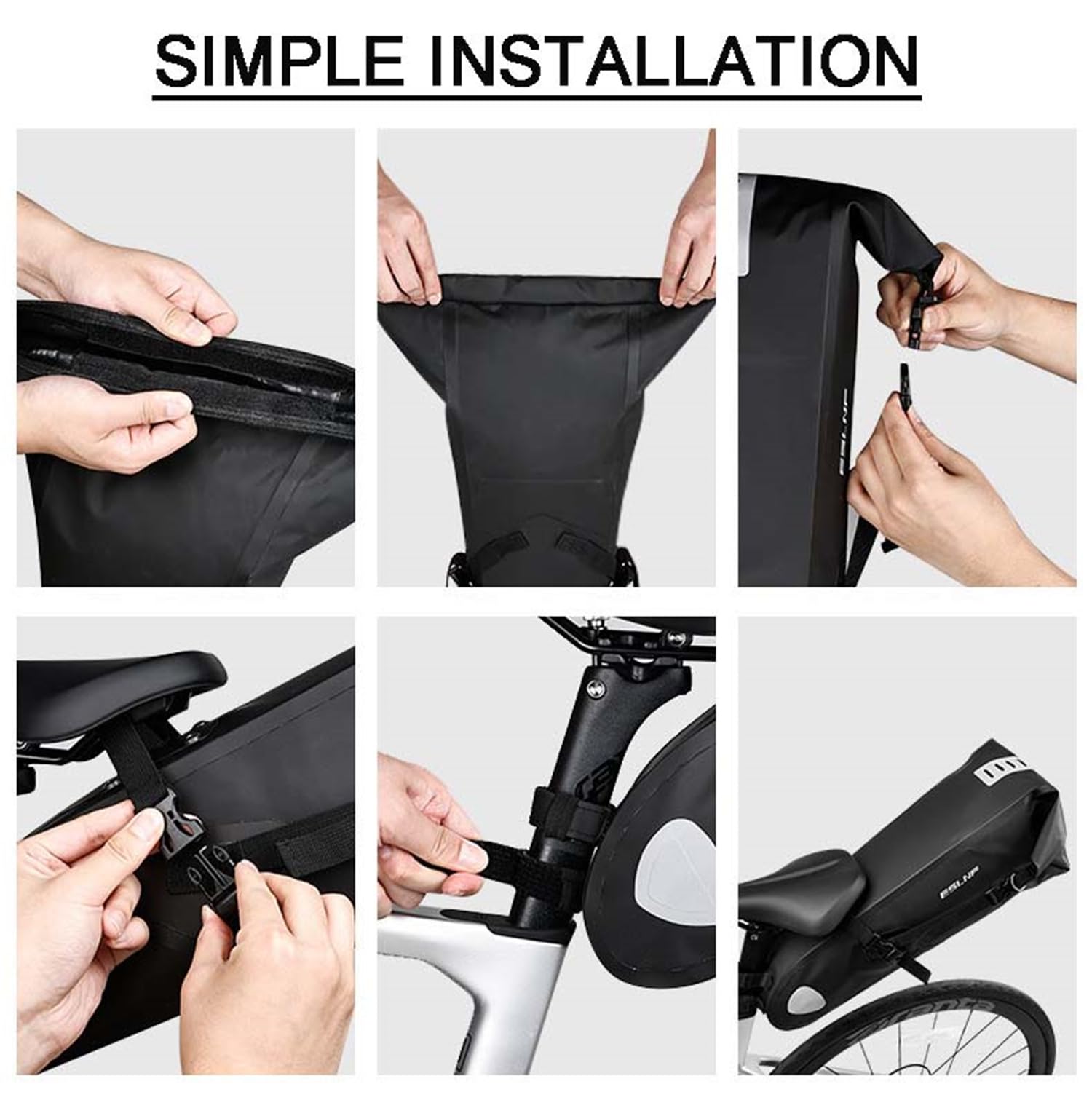 scosao Bolsa Sillin Bicicleta Impermeable Expandible Alforja Trasera para Bicicletas,12L Bolsa Asiento Trasero para MTB Bici Carretera Plegable