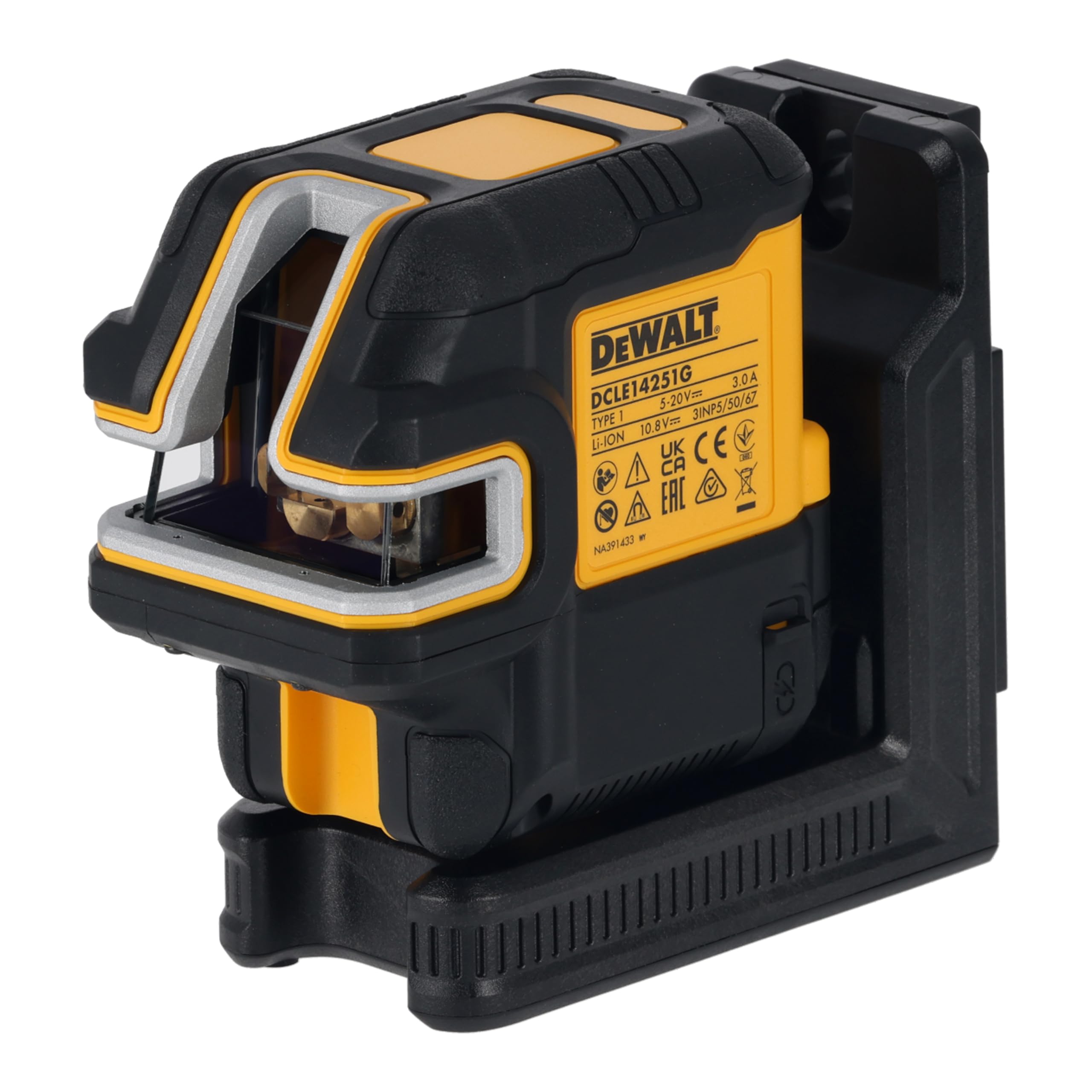 DEWALT Láser de Haz Verde de Línea Cruzada + 5 Puntos USB, DCLE14251GB-XJ