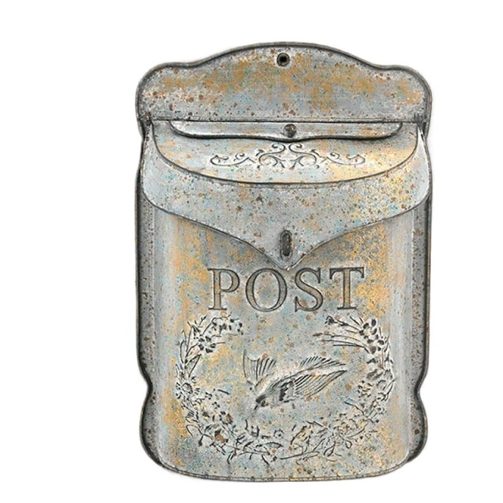 Locking Mail Box for Outside, Wall Mount Mailbox Weatherproof Metal Mail Holder Outdoor 27x8x39 cm