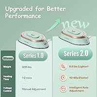 Vista 4 de Newbealer Plancha de viaje con voltaje global, mini plancha en seco de 100-240 V para ropa (sin vapor), máximo 300 W, calentamiento de 60 segundos