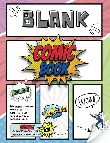 Blank Comic Book Create Your Own Comic Stories and Flipbook Animation