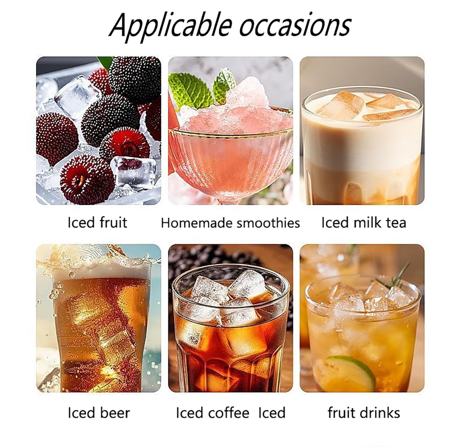 Portable Mini Ice Maker, Compact Countertop Ice Machine, Makes 8 Nugget Ice Cubes in 10 Minutes, Quiet Bullet Ice Maker with Car Adapter for Home, Office, Camping