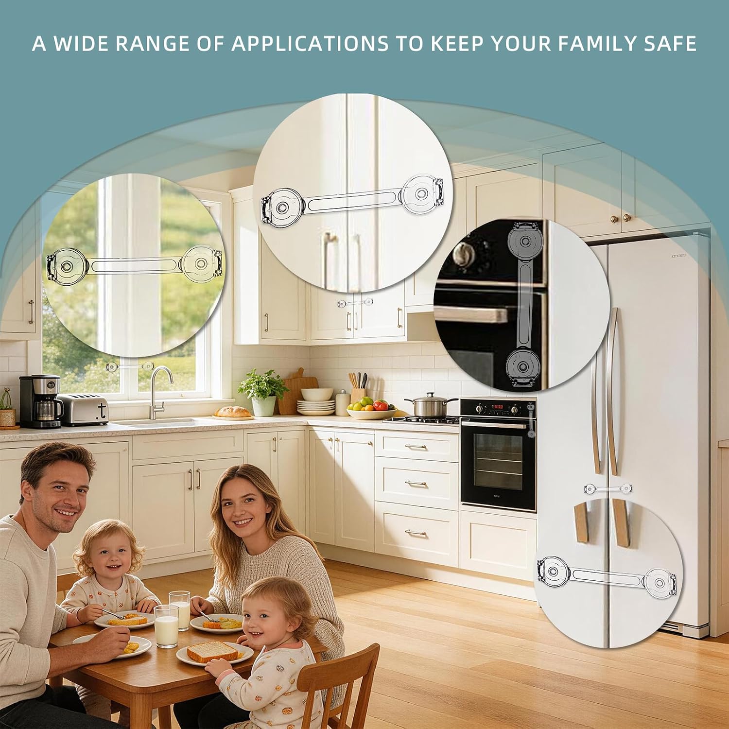 Safety Child Proof Cabinet Locks, 5 Pack Invisible Drawer Locks Suitable for Refrigerators, Toilet Lids, Trash Cans (Transparent)