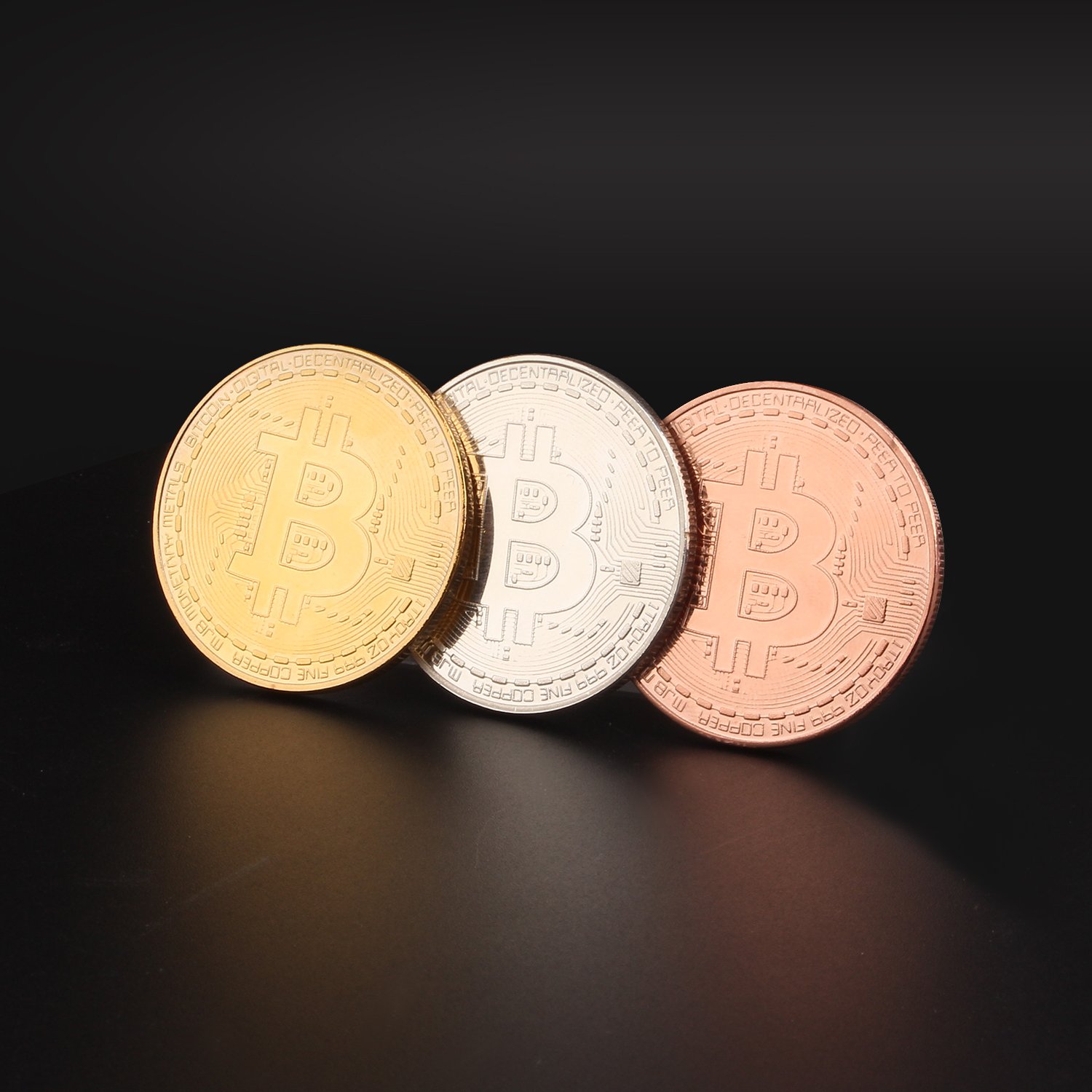 Amazon.co.jp: ビットコイン Bitcoin Collectible ギフト バーチャル レプリカ 仮想 通貨 コイン グッズ  アートコレク メッキ ライトコイン 記念硬貨 コレクション 五枚入り (銅色) : ホビー