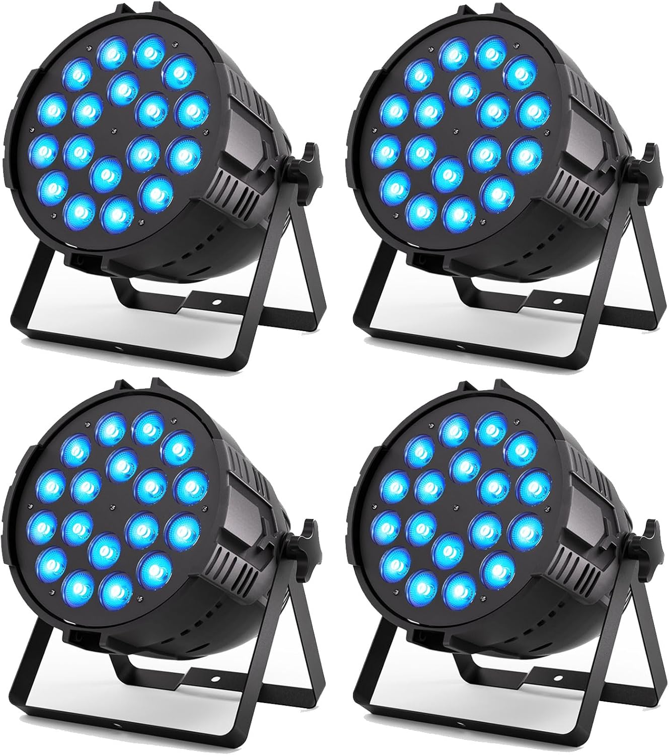 200 W Stage Par Lights, RGBWAL 6-in-1 LED Par Can Light with DMX512 Sound Activated Controlled Aluminum LED Uplights, Stage Lights for Parties DJ Wedding Festival Events Church Theater(4 Pack)