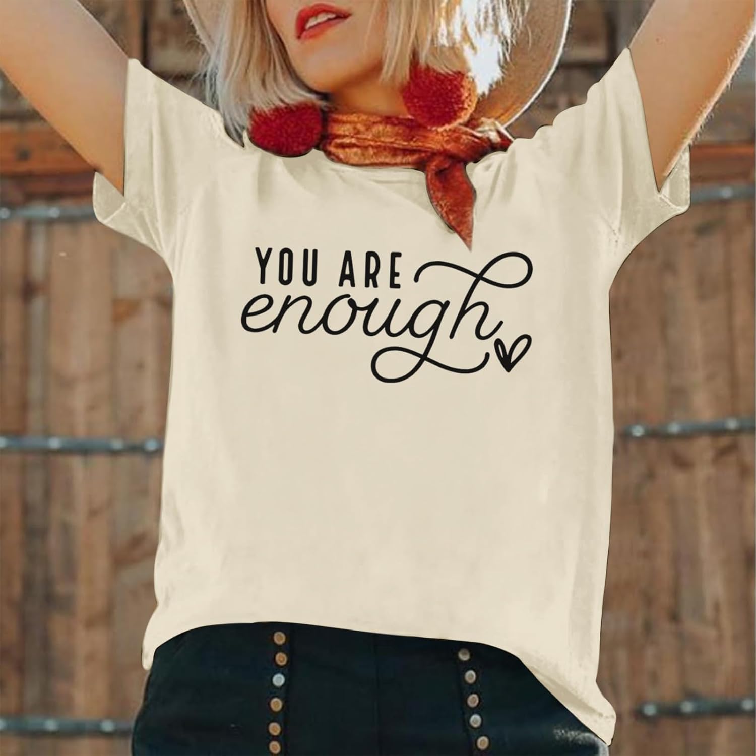 You are Enough Dear Person Behind Me Shirt Women Mental Health Matters Inspirational Tshirts Positive Tees Tops - Image 2
