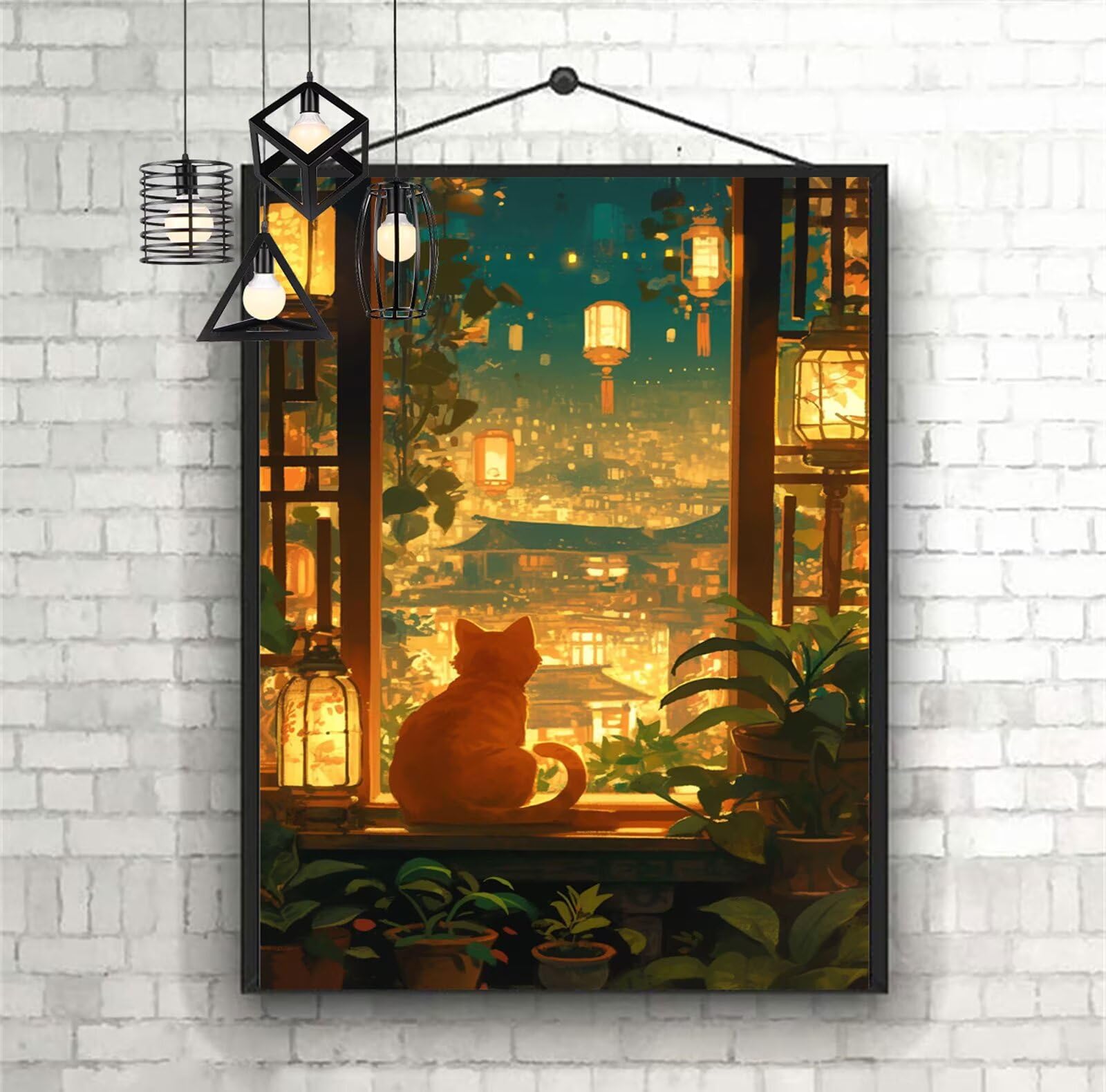 Diamentowe malowanie kot diamentowy obraz dzieci 100x150 cm 2025 diamentowe malowanie miasto, DIY diamentowe rysunki ścieg krzyżykowy rzemiosło dla dorosłych, obraz diamentowy dekoracja domu prezenty