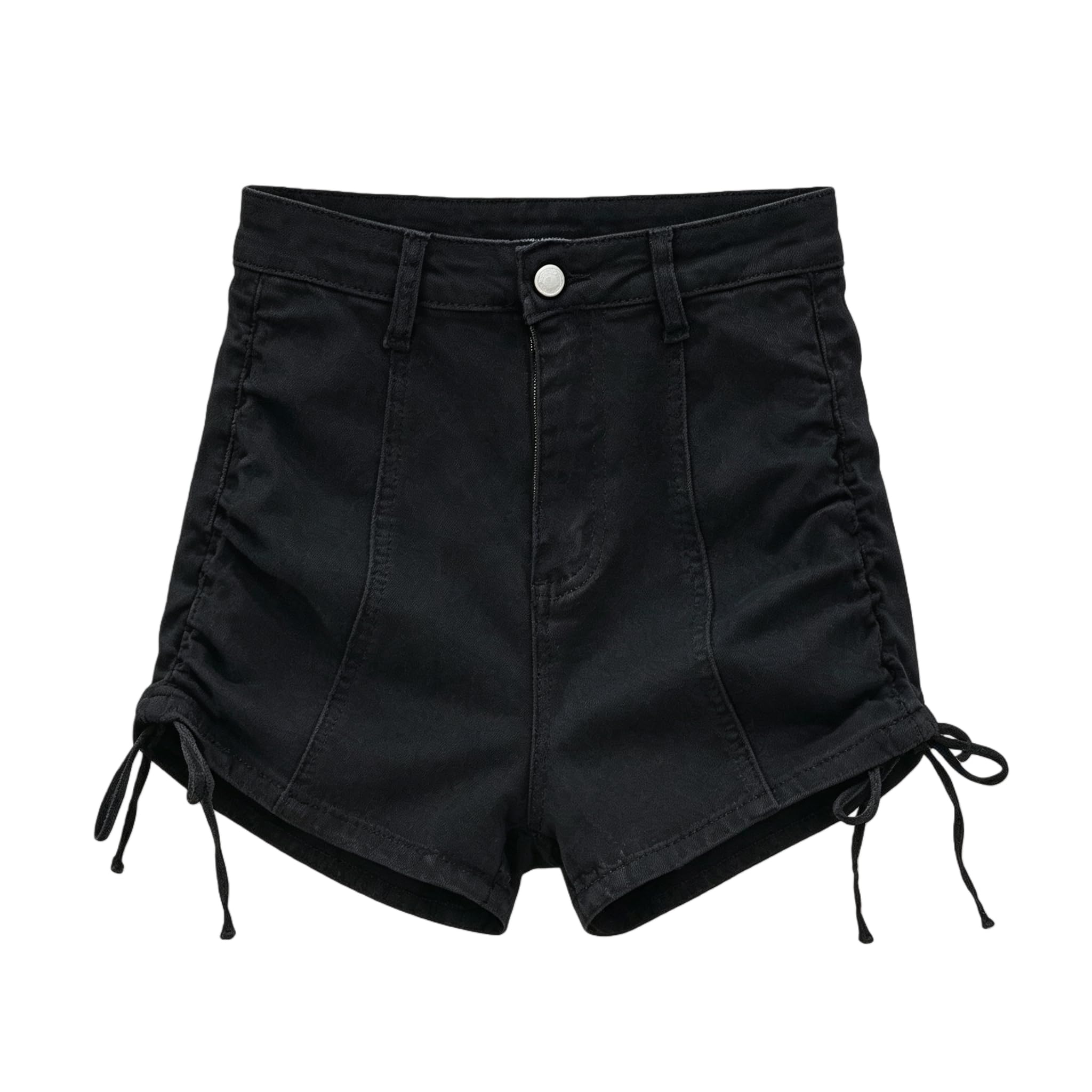 Shorts Jeans Donna Estate Coquette Strappy Short Jean Pantaloni Harajuku Moda Elastico Denim per Donne-Black -m