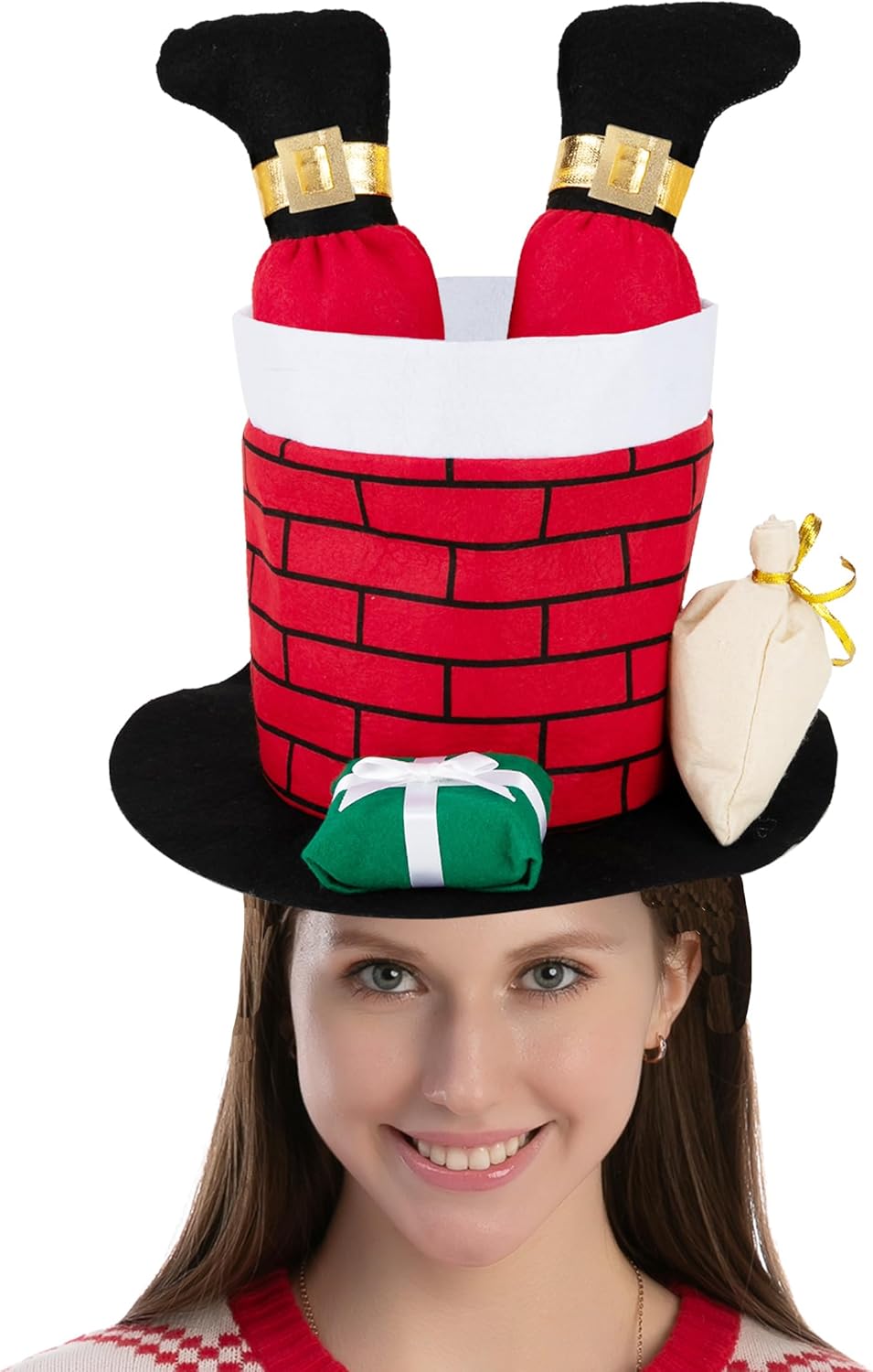 JOYIN Christmas Chimney Hat for Women Men, Funny for Cute and Festive Party Dress Up Celebrations, Decorations, Costume Accessories