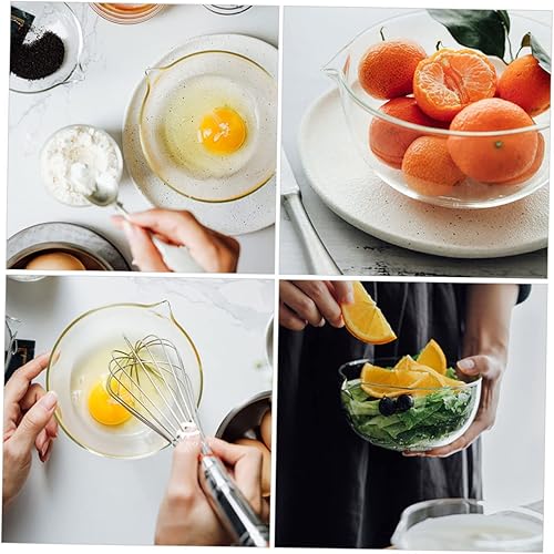 Miniatura 4 de Luxshiny Tazón de mezcla de vidrio de 2 piezas con boquilla, cuenco de salsa de vidrio pequeños cuencos para hornear para cocina restaurante