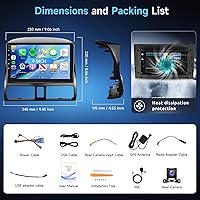 Vista 7 de Qualcomm 8 Core [4G+64G] Estéreo de coche para Honda CRV 2002-2006 con CarPlay Android Auto, Hodozzy pantalla táctil de 9 pulgadas