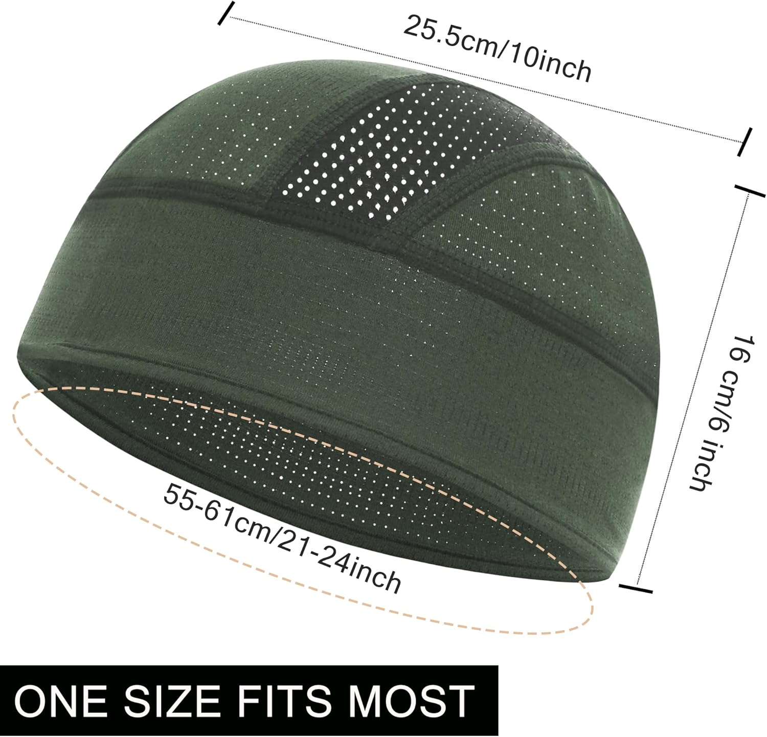 vidsel Skull Cap Cooling Helmet Liner Beanie Breathable Mesh Sweat Wicking Cycling Running Hat for Men Women - Image 2