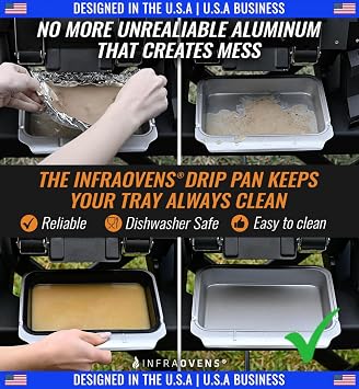 Drip Pan for Ninja Woodfire Outdoor Grill OG701 OG751 Reusable Liner Silicone Tray, Non-Disposable and Heat Resistant for Wood Fire Smoker Air Fryer 7-in-1 by INFRAOVENS
