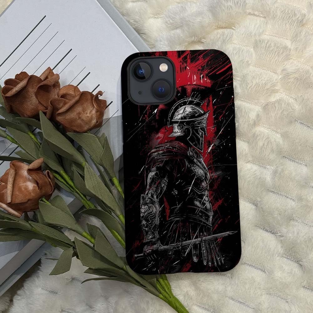 Compatible with iPhone 15 Case,Warrior Gladiator Pattern Print Matte Phone Case Durable Fashion Funny Liquid Silicone Case Soft Anti-Scratch Shockproof Protective Cover - Image 7